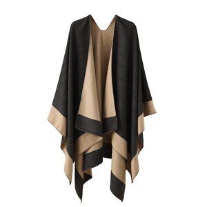 4793 Shawl Wraps For Women, Elegant Knitted Cape Open Front Soft Poncho